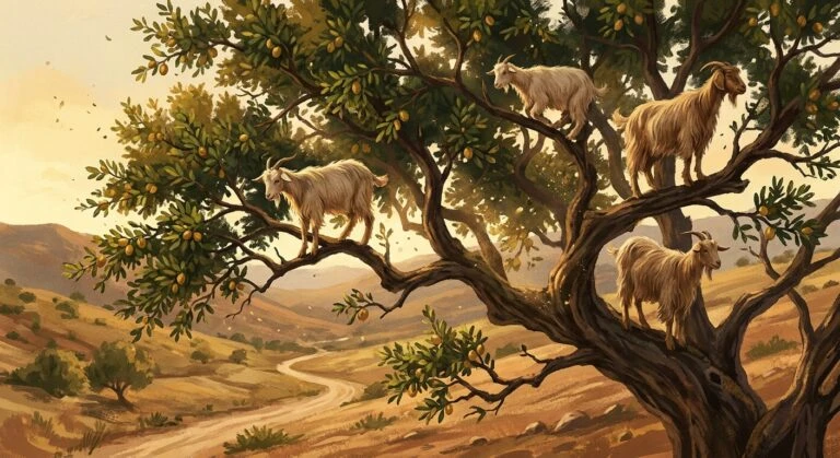 chevre arbre